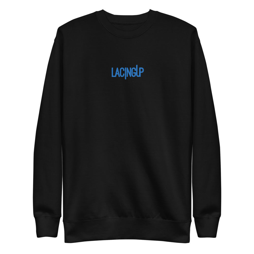 Lacing Up Black/Teal Fleece Pullover - SneakerOutfits