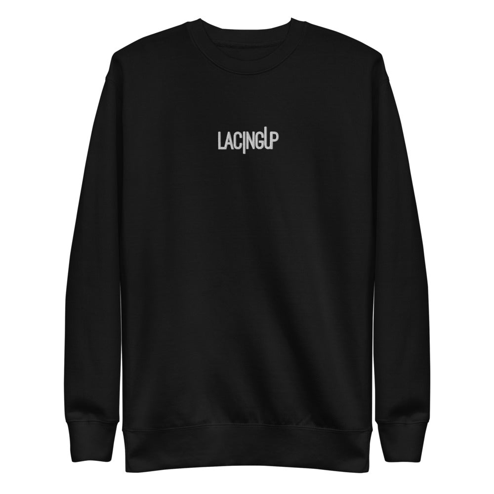 Lacing Up Black Fleece Pullover - SneakerOutfits