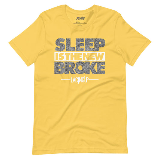 Sleep is the new broke yellow tee - SneakerOutfits